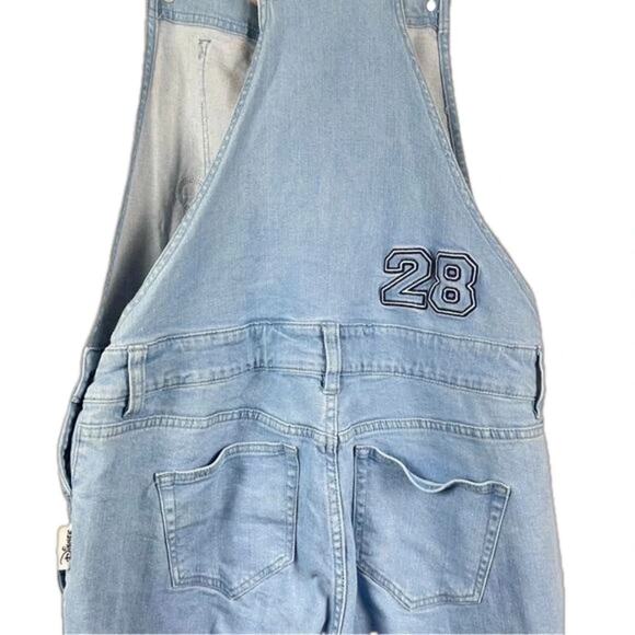 Disney Women's Mickey Mouse 28 Blue Jeans Overalls Pants Bib Size Small - Picture 4 of 8